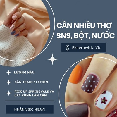 Cần tuyển nhiều thợ SNS, thợ bột và thợ chân tay nước