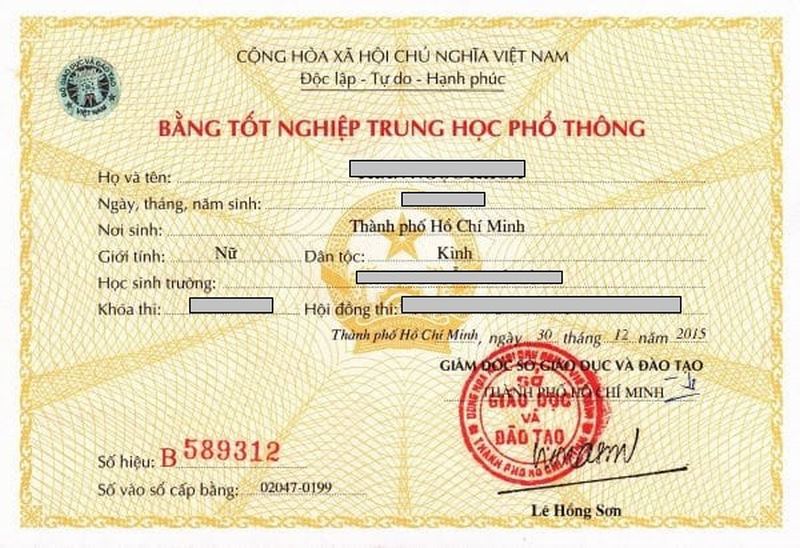 Xác minh bằng cấp và học bạ Trung học phổ thông